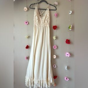 Chelsea & Violet Cream Crochet Bodice Dress